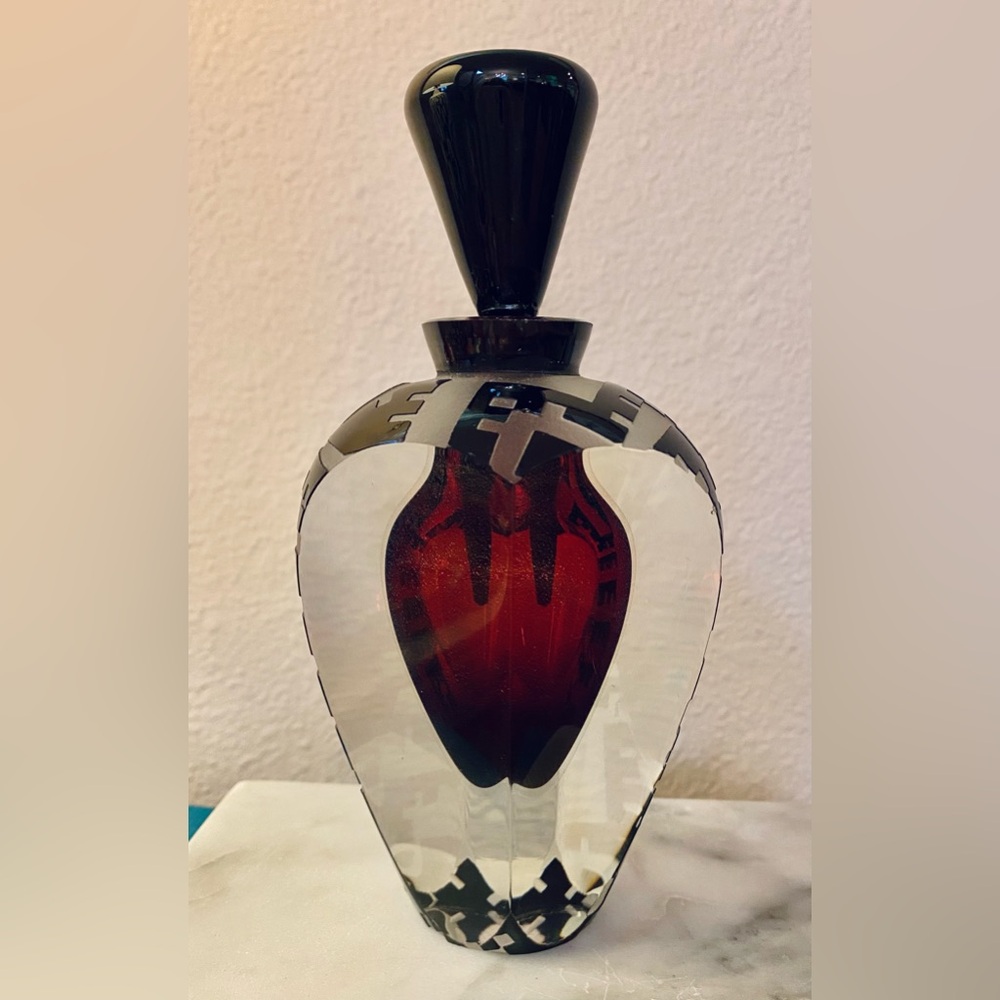 1992 Steven Correia Limited Edition Perfume Bottle Red Black Patterned 72/250